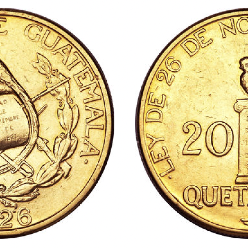 Imagen: 20 Quetzales de Oro, 1925